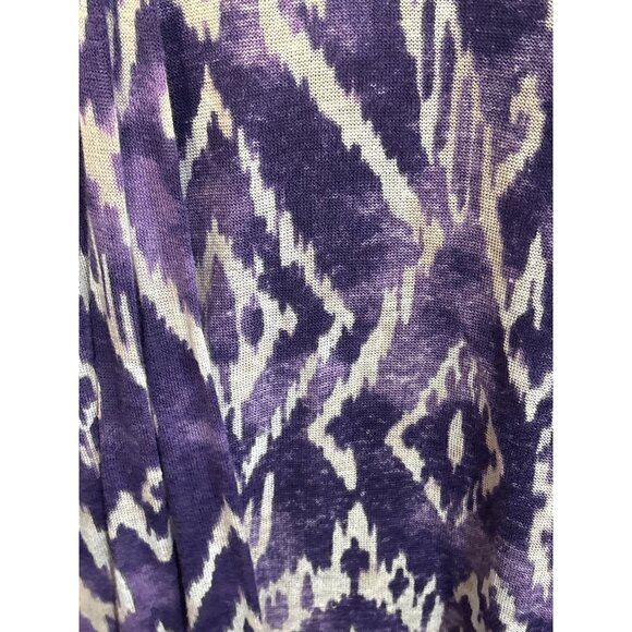 Chicos Travelers Collection Size M Purple & White Open Cardigan Sweater - Picture 2 of 4
